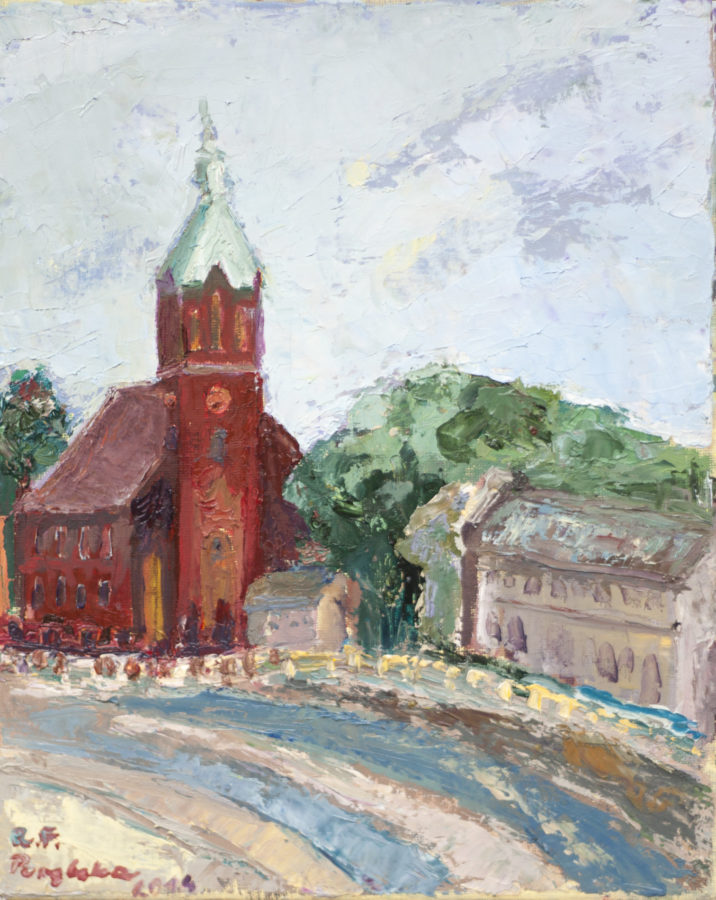 Kościół w Bralinie - obraz olejny