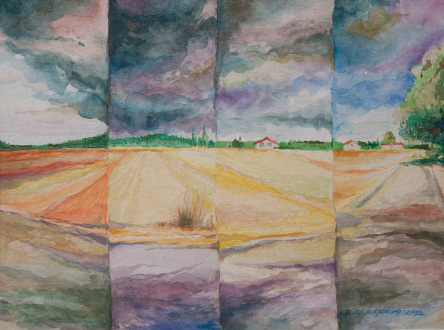 Pejzaż złożony - akwarela