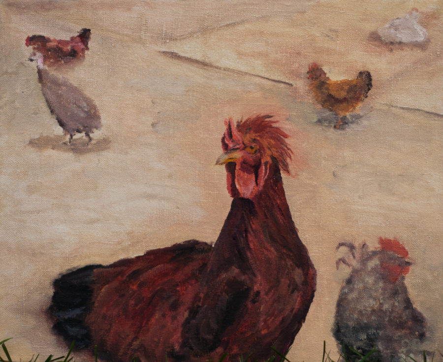W kurniku - obraz olejny