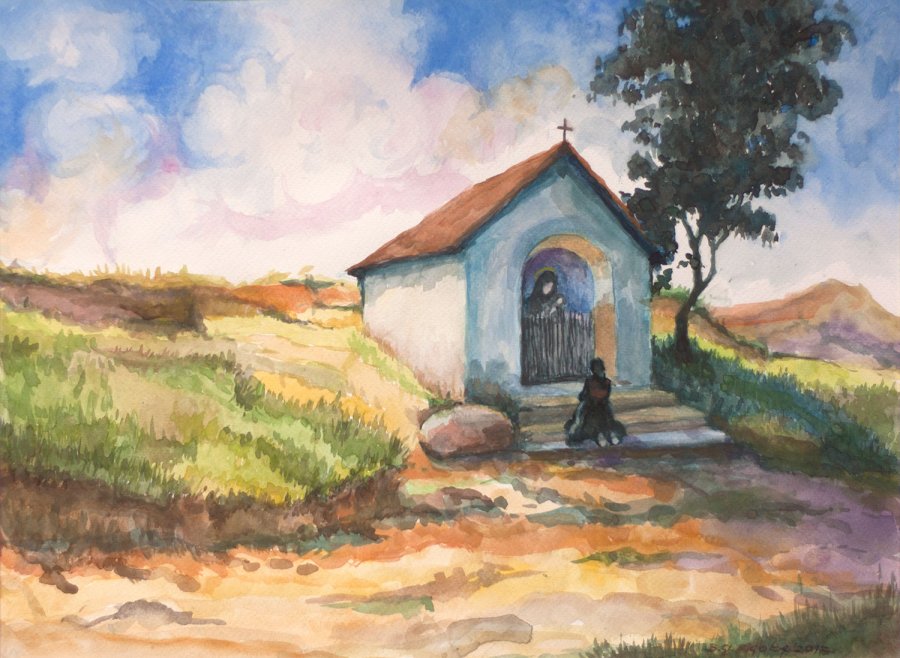 Barbara Glegoła, Modlitwa - akwarela, 21x30, 2017