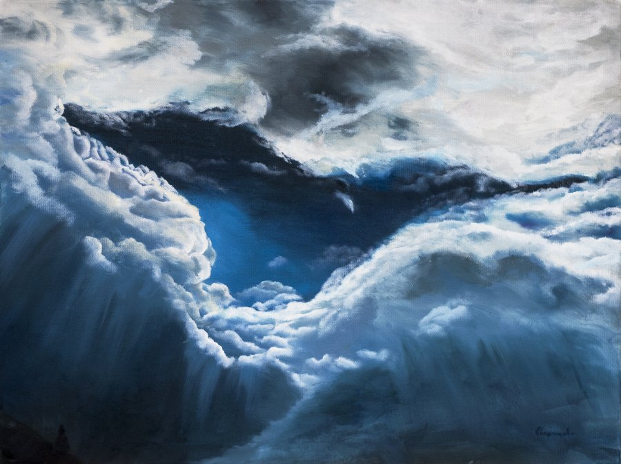 Darek Chramienko Chmury-3 olej na płótnie, 46x61, 2017