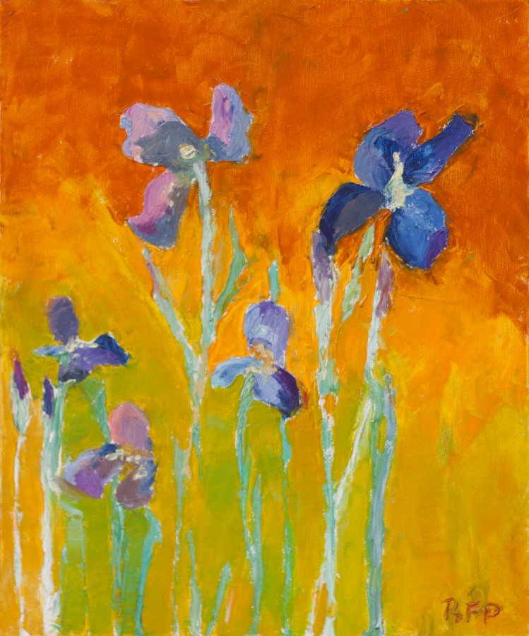 Regina_Fydrych_Porębska_Irysy, olej na płótnie, 2017